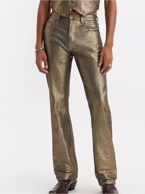 Levi’s 517 Pride Collection Gold-Coated Bootcut Jeans NWT Rainbow Tab W34L30